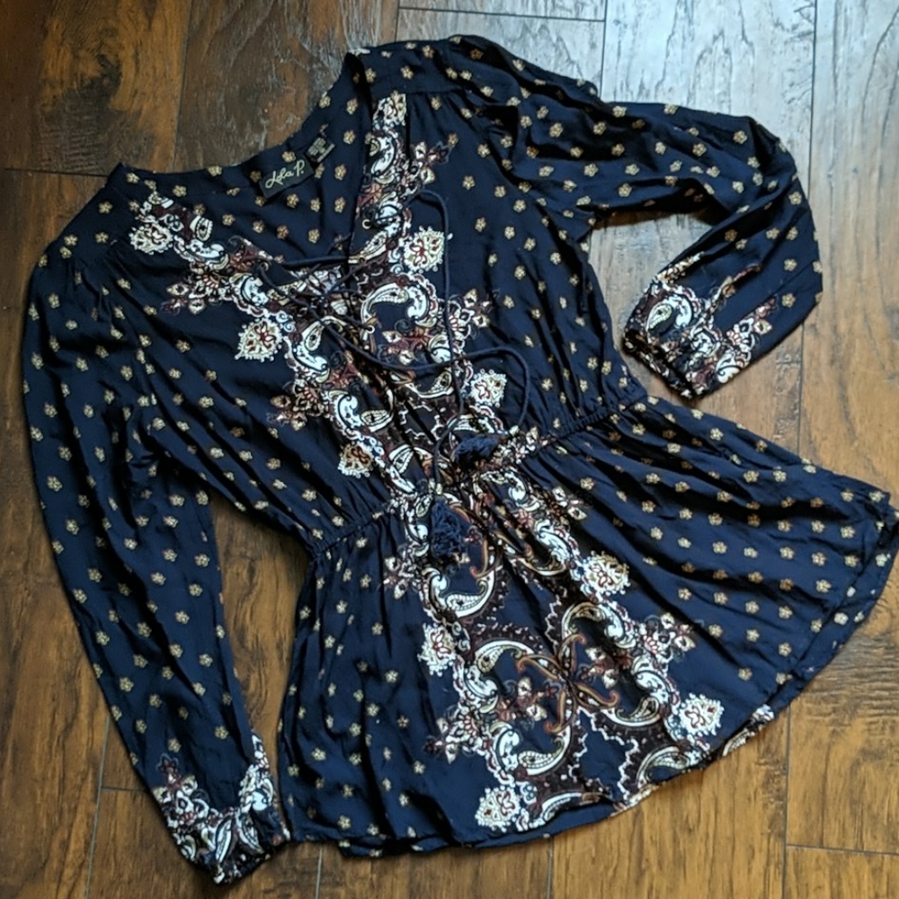 Lola P.  Dark blue shirt Size medium